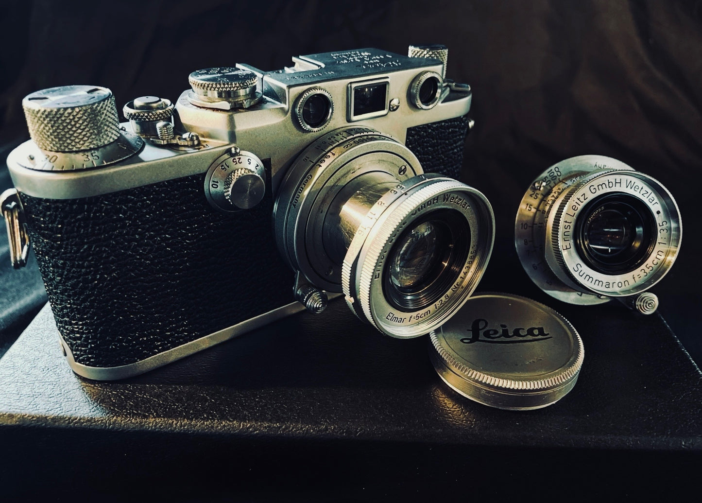 1953 Leica iiiF Red Dial with 2 Lenses